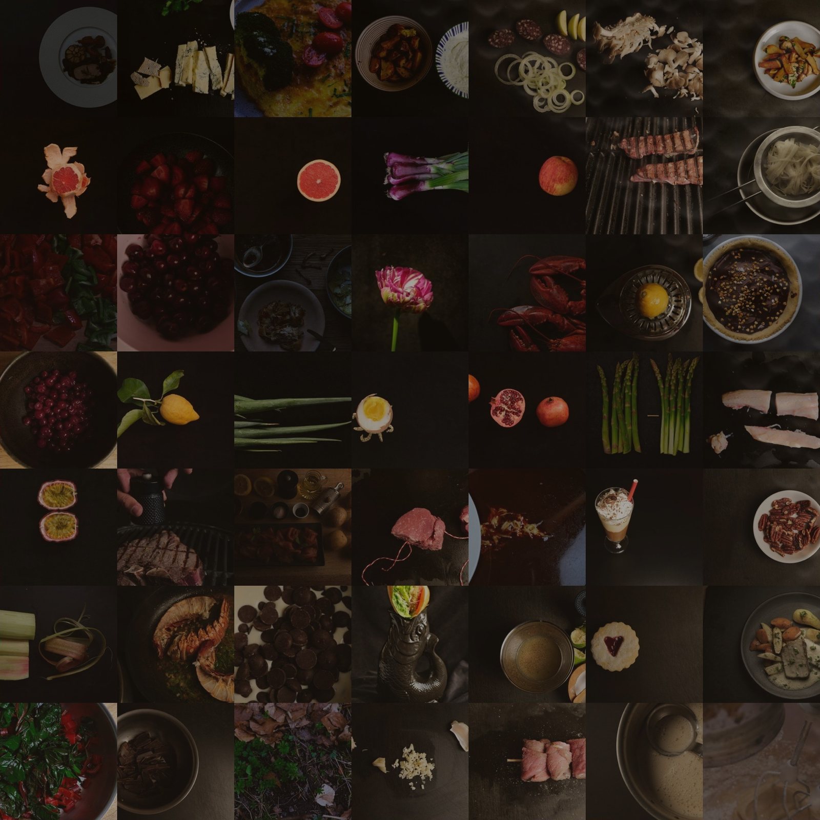Ausschnitt aus der Tellermitte von EMPTY PLATES (Dark): 49 Food-Fotos