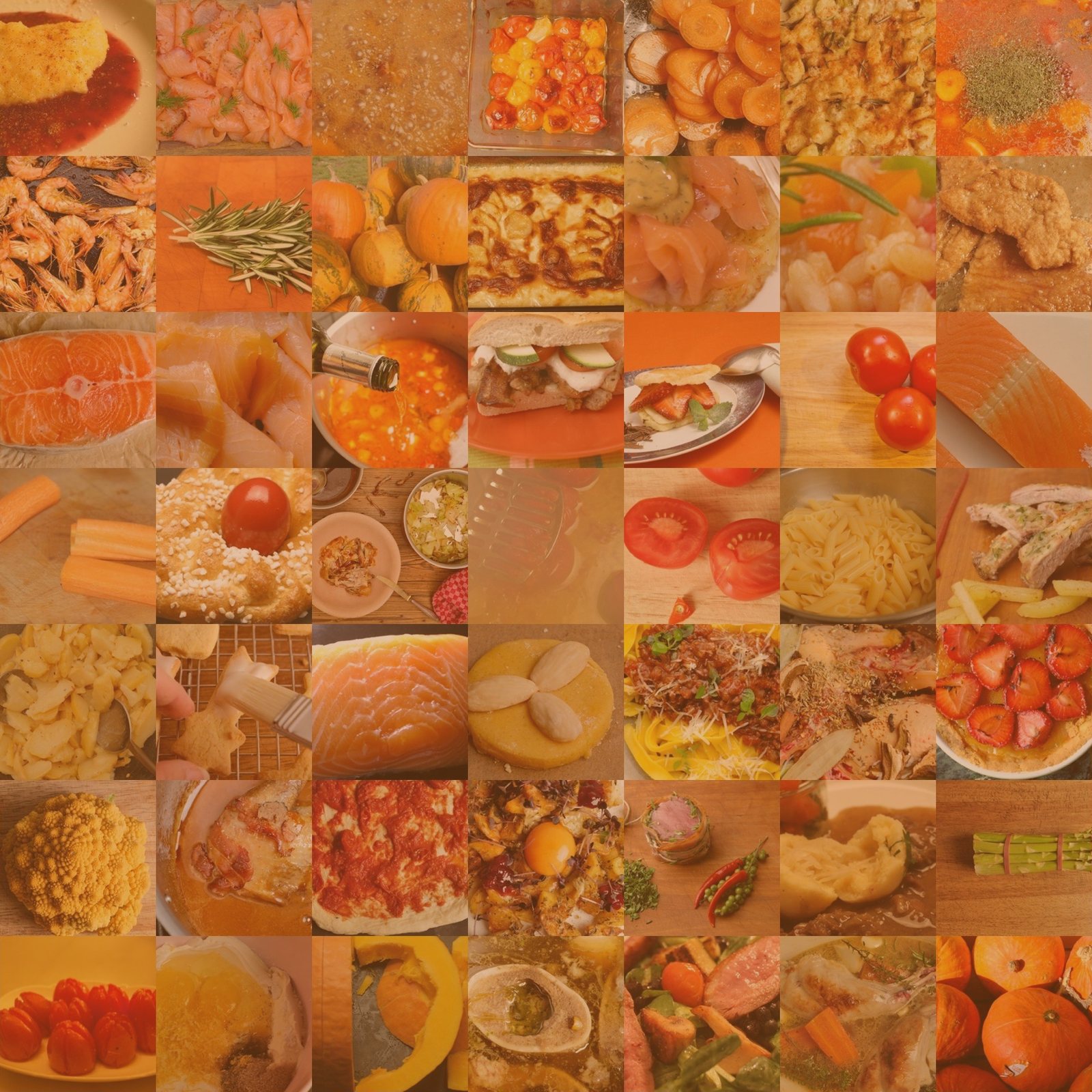 Ausschnitt aus der Tellermitte von EMPTY PLATES (Orange): 49 Food-Fotos
