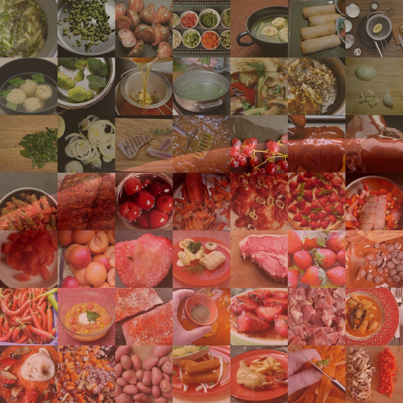 Ausschnitt an der Tellerkante von EMPTY PLATES (Red): 49 Fotos, halb Teller, halb Grund