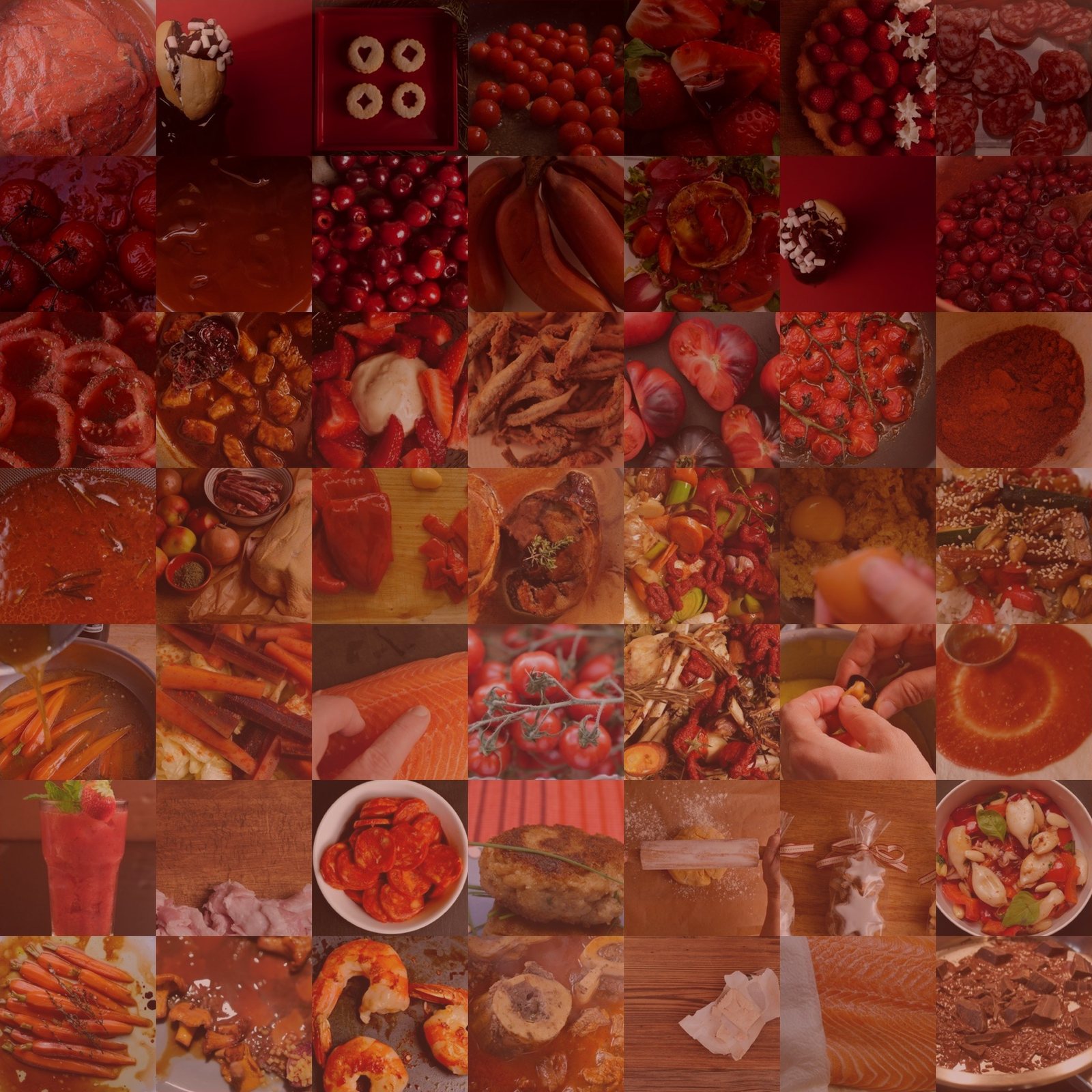 Ausschnitt aus der Tellermitte von EMPTY PLATES (Red): 49 Food-Fotos