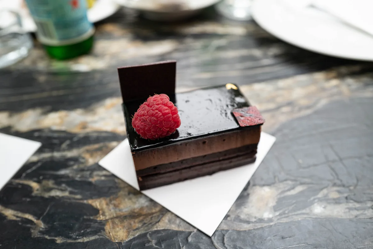 Red Glazed Dessert from Above, Berlin Observations 2022